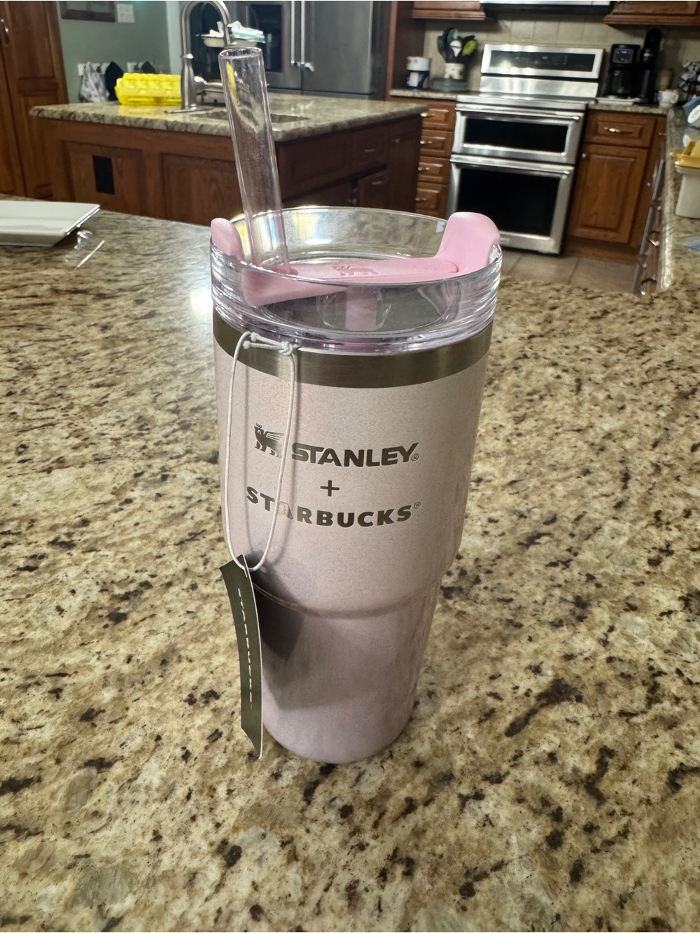 Stanley x Starbucks Metallic Pink Travel Tumbler with Straw